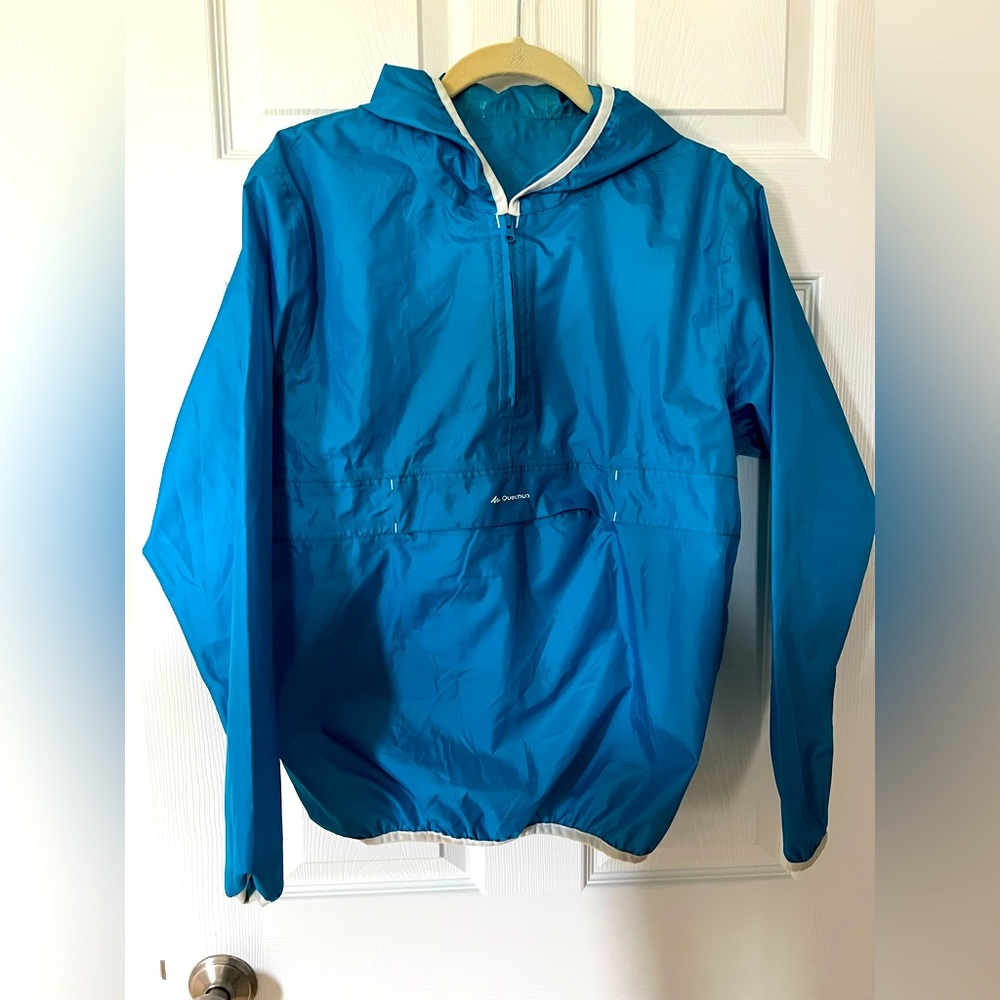 EUC Quechua Blue Windbreaker Jacket Shell - Size EUR 14ans / USA 14